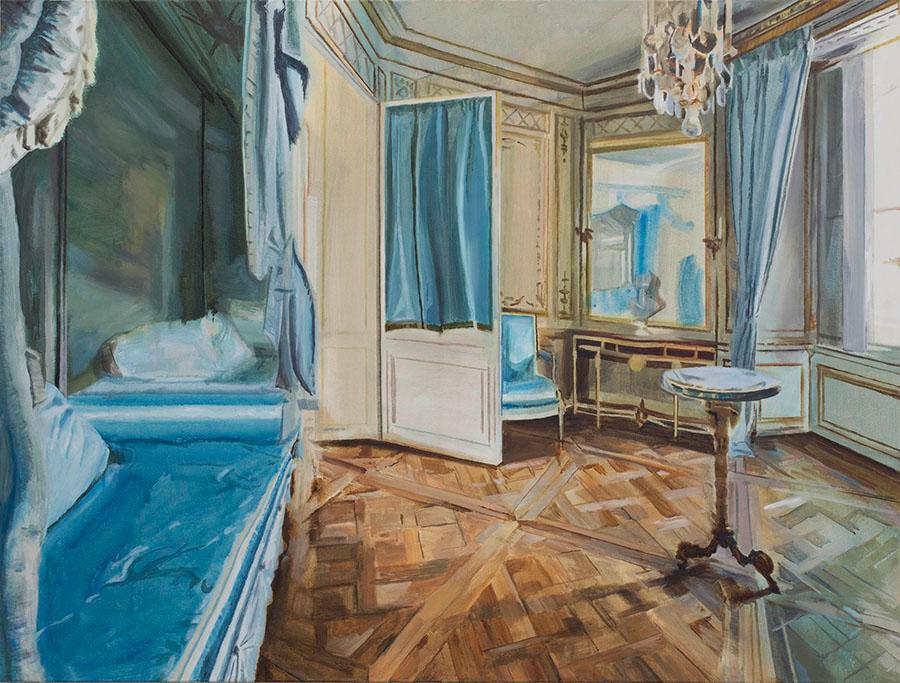 Le boudoir de la Reine, 2022, Öl auf Leinen, 140 x 185 cm