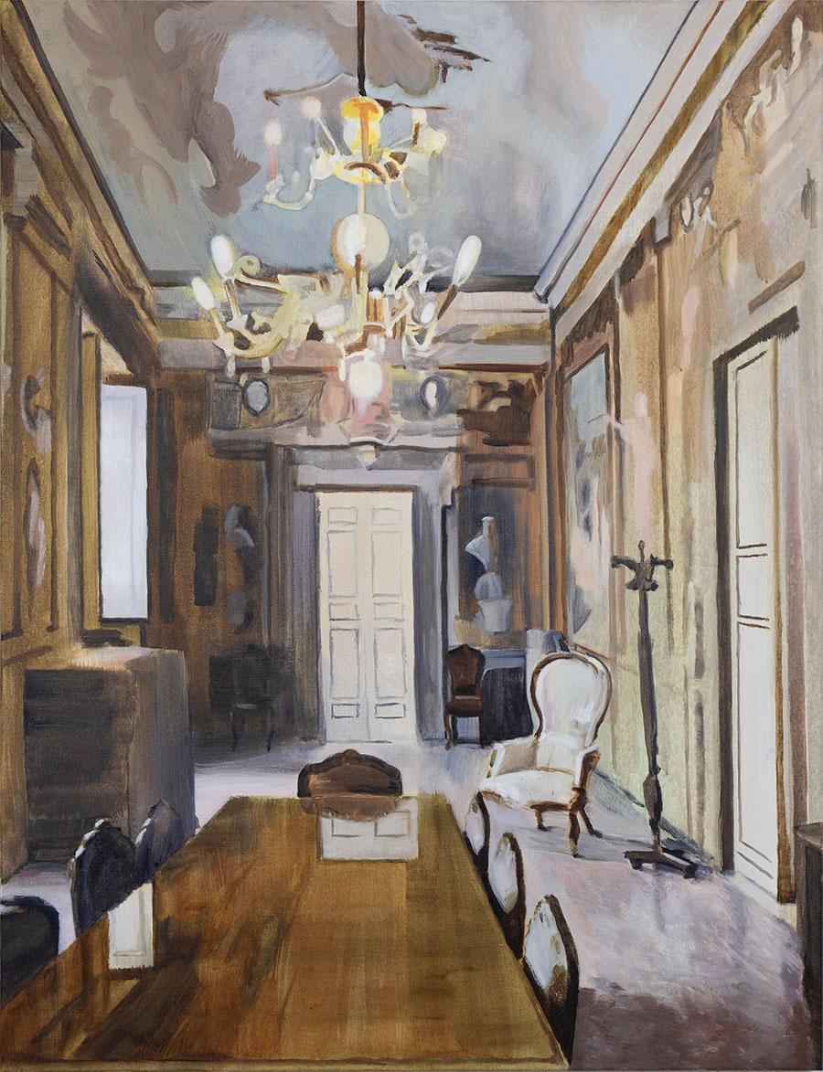 Palazzo Olivieri Machirelli, 2022, Öl auf Leinen, 130 x 100 cm