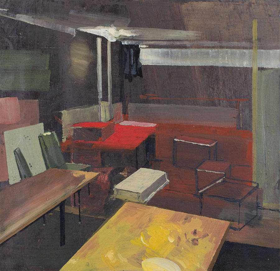 Kleines Studio (Small Studio), 2008, oil on paper, 45 x 46 cm