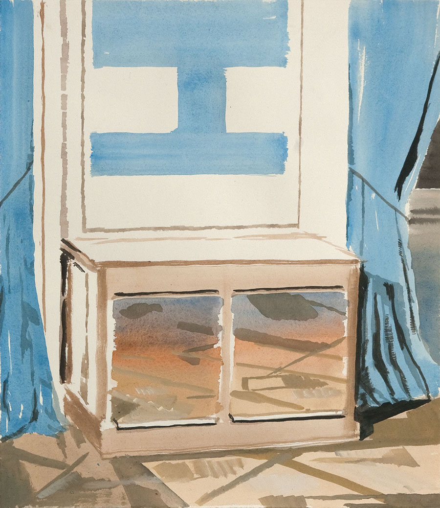 Kommode (Dresser), 2009, watercolor and gouache on paper, 38 x 28.5 cm