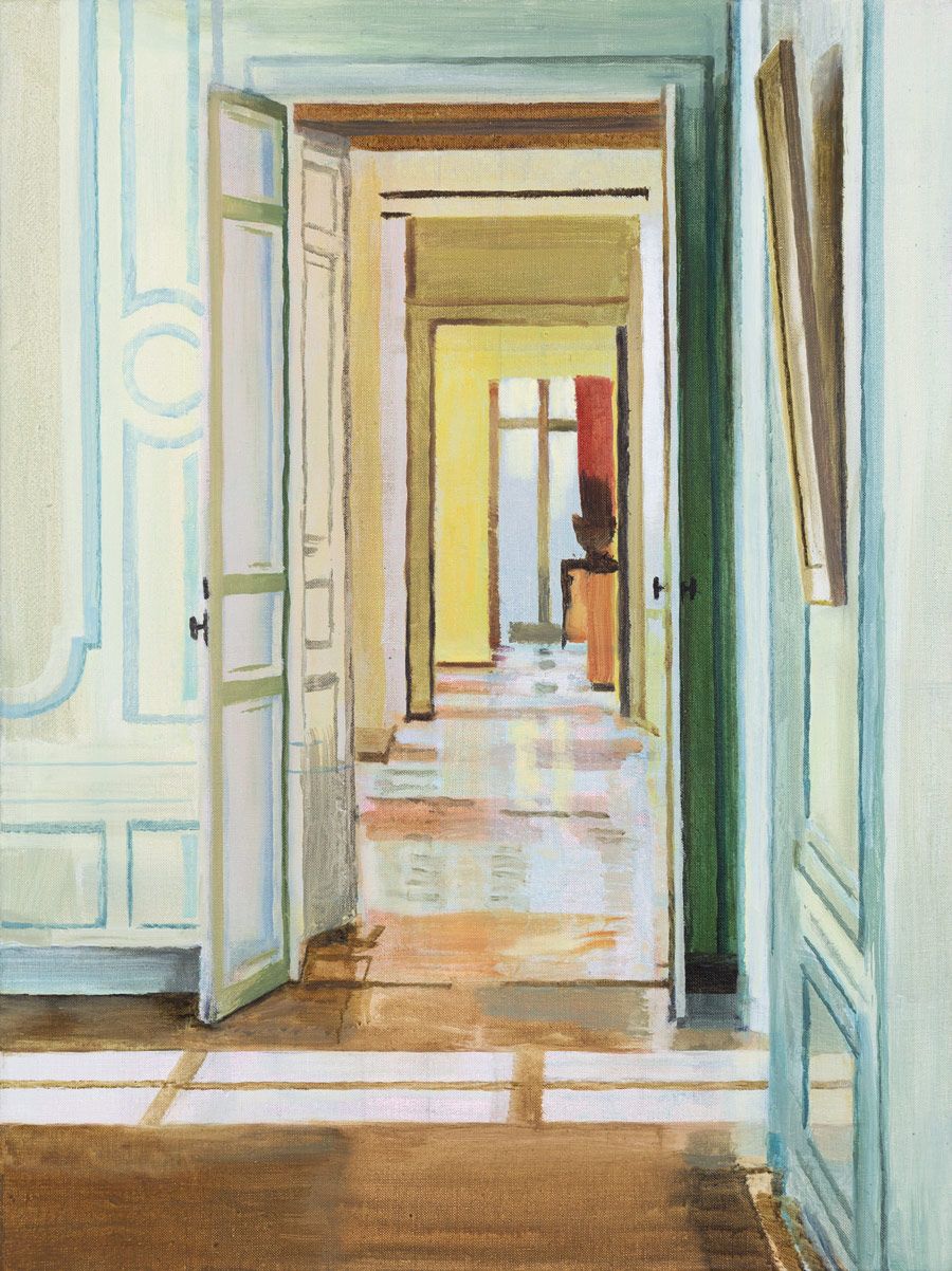 Enfilade, 2023, Öl auf Leinen, 80 x 60 cm