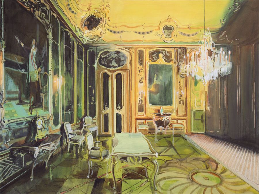 Vieux-Laque-Zimmer, 2024, Öl auf Leinen, 150 x 200 cm