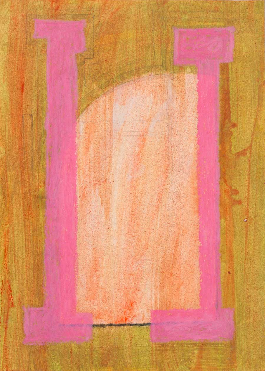 o.T., 2024, Bleistift, Öl und Ölpastell auf Papier, 29,4 x 21 cm